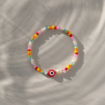Suzy - Evil Eye Buntes Perlen- und Perlenarmband