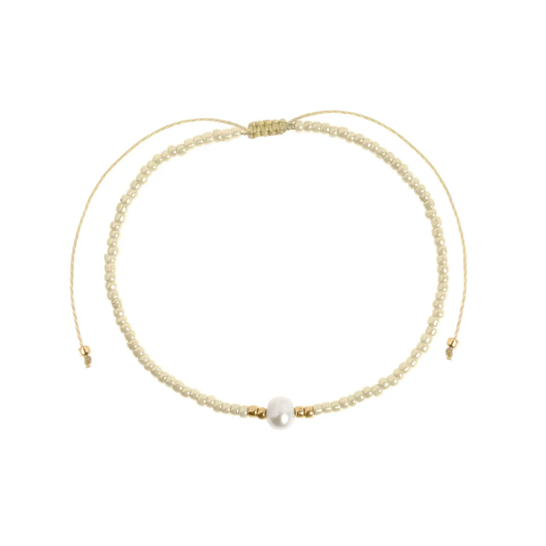 Alba - Bead with Pearl Macrame Bracelet