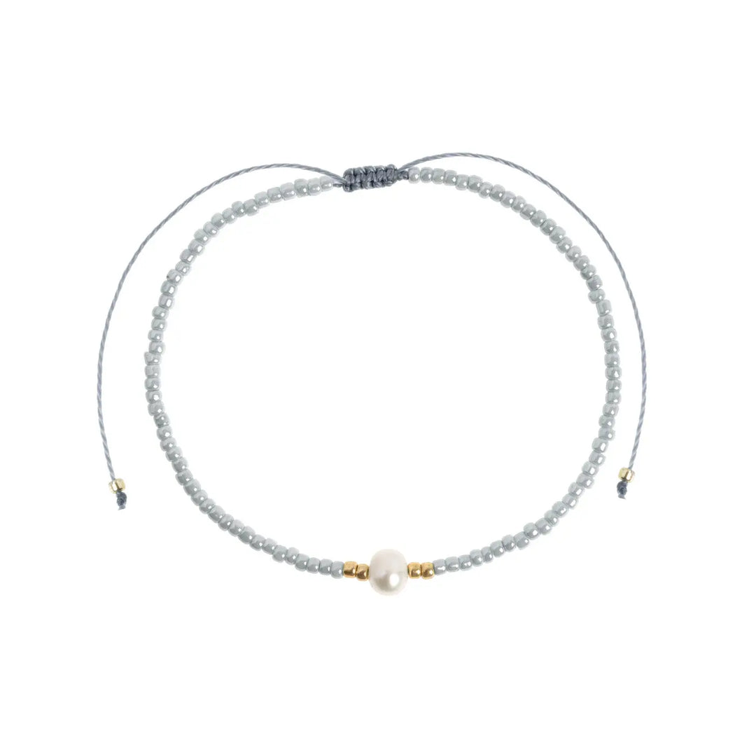 Alba - Bead with Pearl Macrame Bracelet