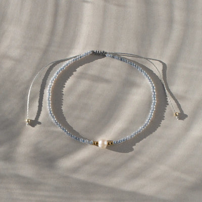 Alba - Perle mit Perlen-Makramee-Armband