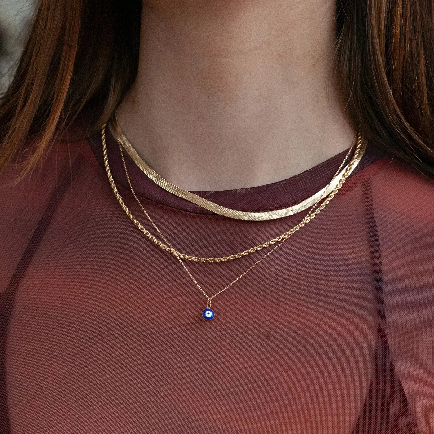 Suzy - Blaue Evil Eye Halskette