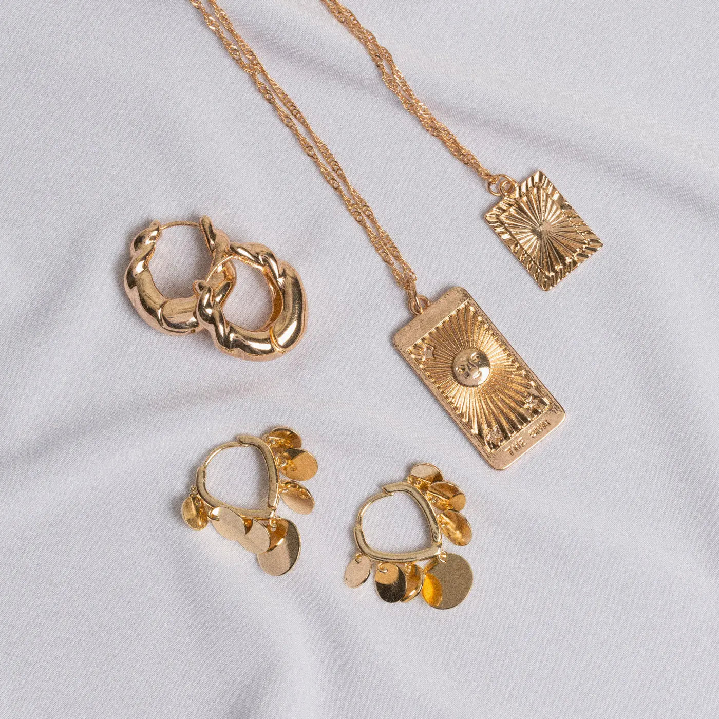 Lana - Sun and Rays Large Square Plate Necklace