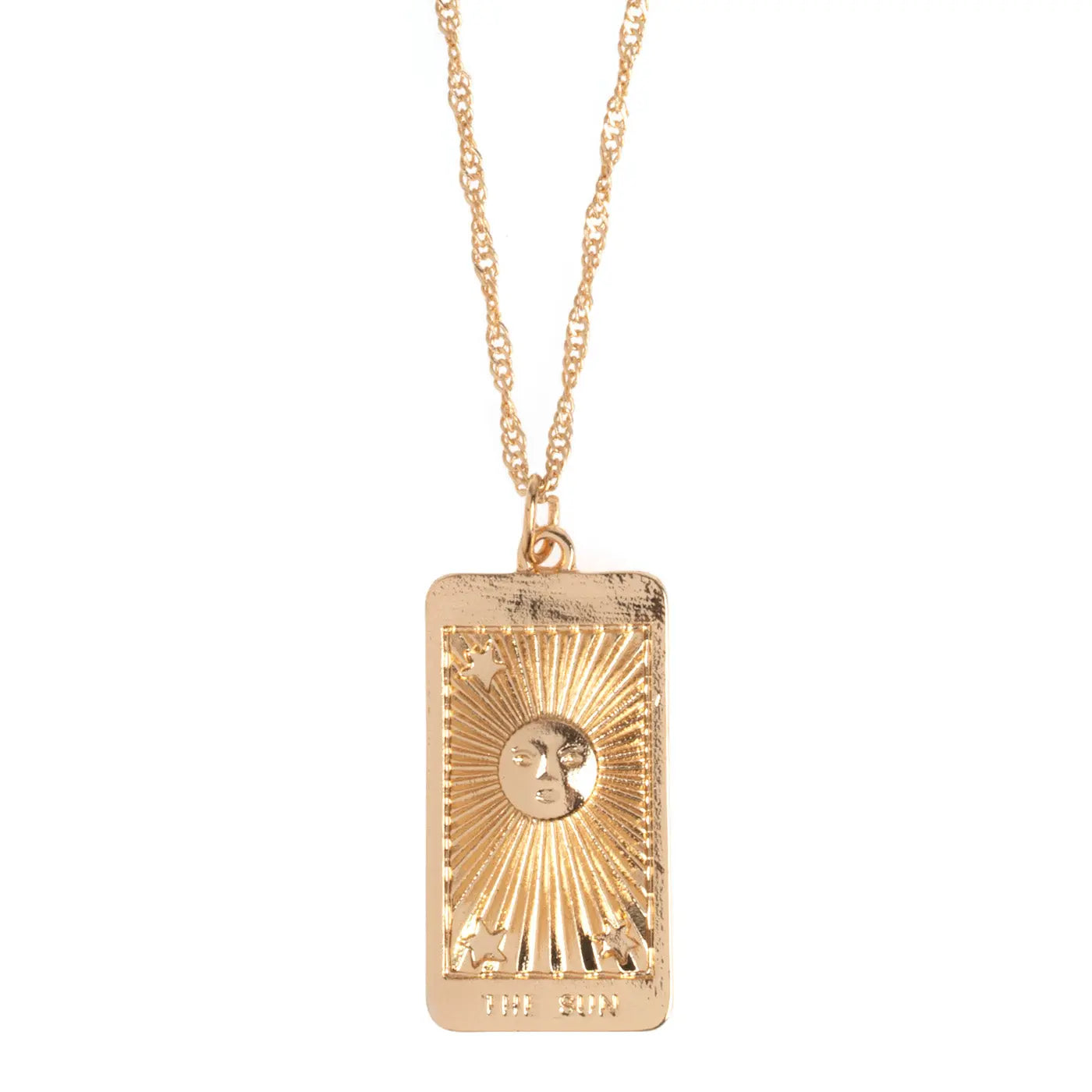 Lana - Sun and Rays Large Square Plate Necklace