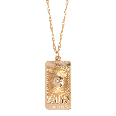 Lana - Sun and Rays Large Square Plate Necklace