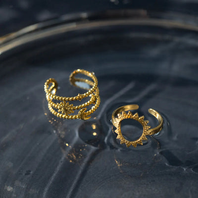Camille - Mond- und Sternring aus Edelstahl