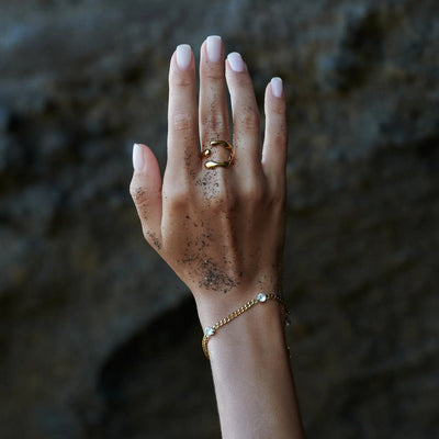 Ana - Chunky Crystal Armband Edelstahl