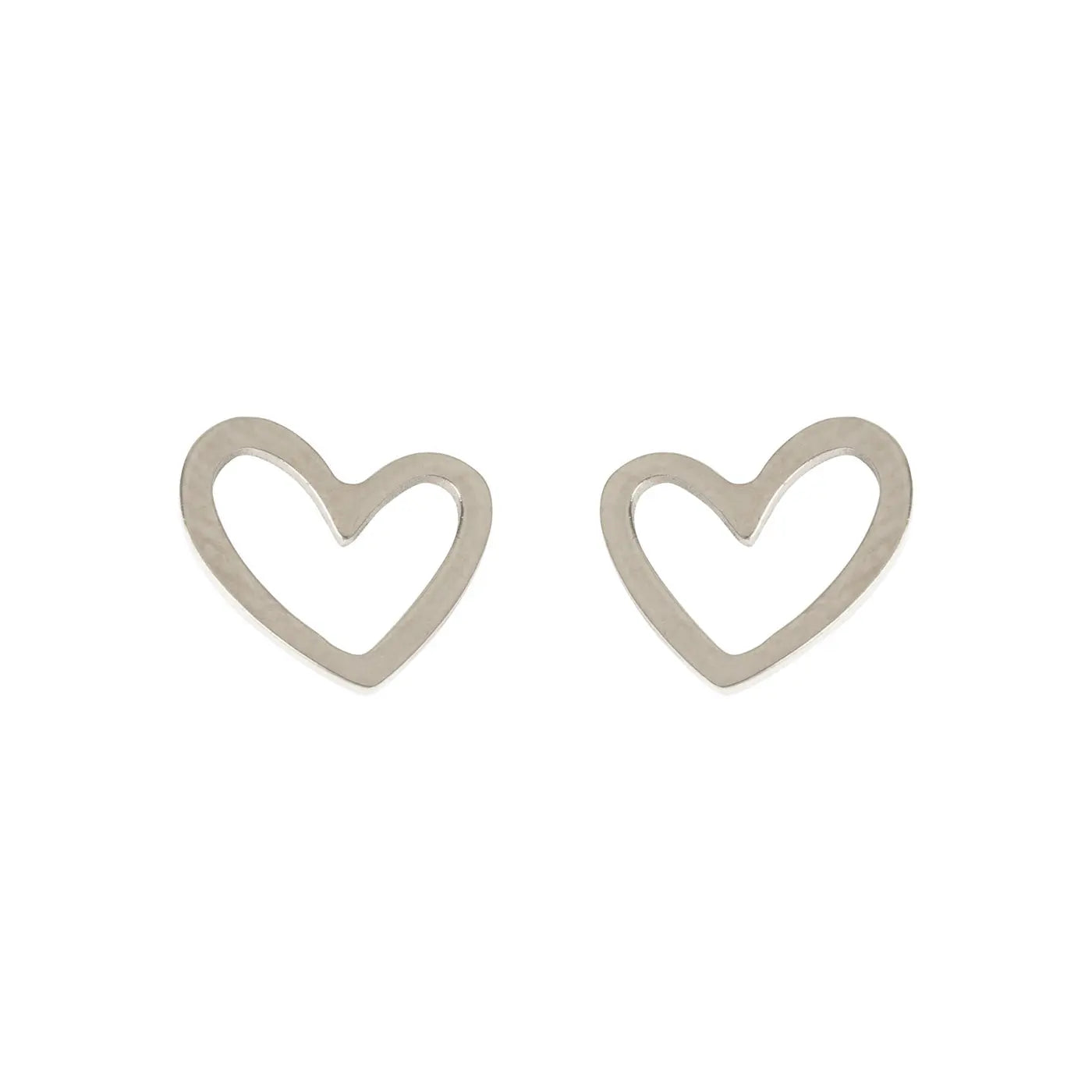 Sarah - Heart Outline Stud Earring Stainless Steel