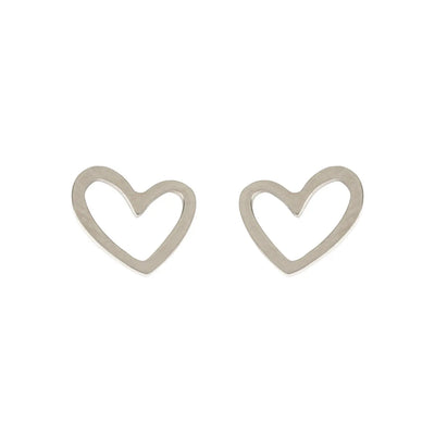 Sarah - Heart Outline Stud Earring Stainless Steel