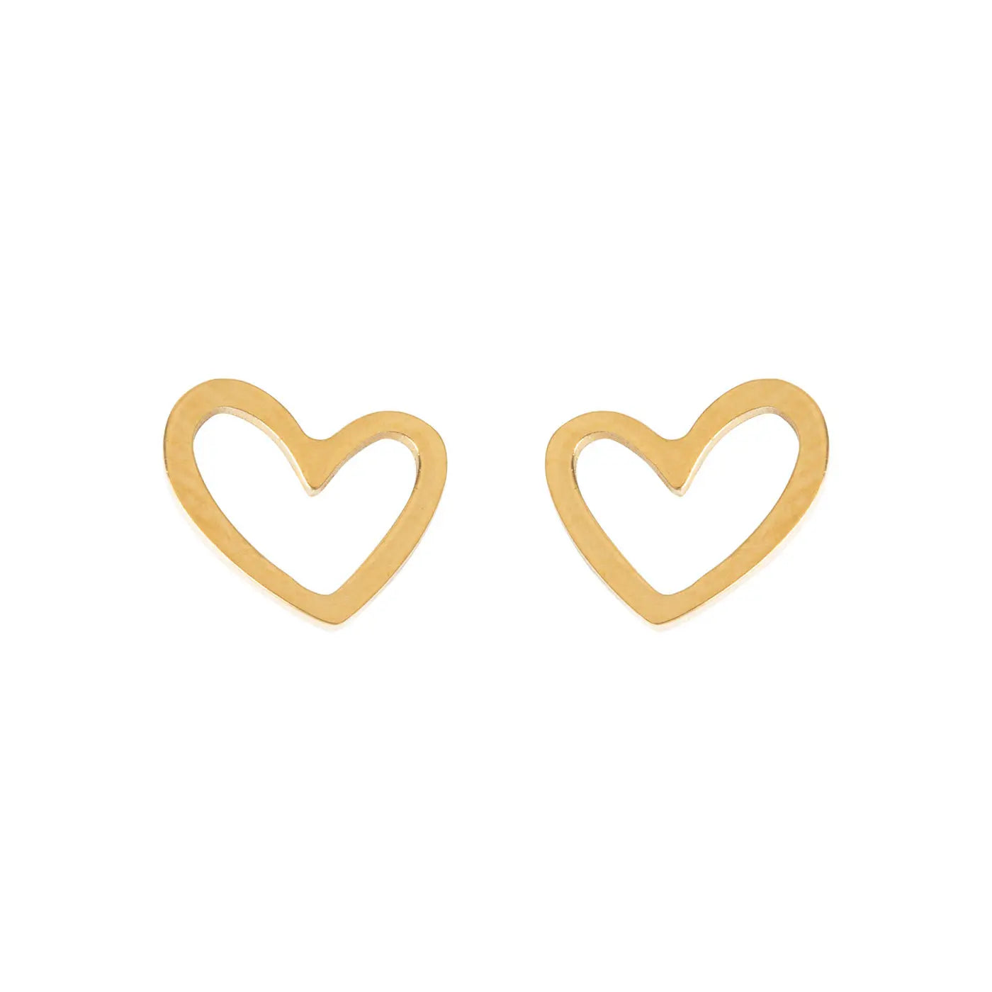 Sarah - Heart Outline Stud Earring Stainless Steel