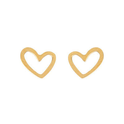 Sarah - Heart Outline Stud Earring Stainless Steel